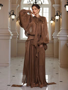 Batwing Wrap-Tie Pleated Maxi Dress|NOOSGOP