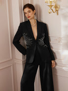 Beaded Blazer & Pant Set|NOOSGOP