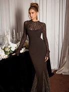 Black Mesh Mermaid Maxi Dress|NOOSGOP