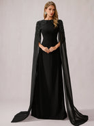 Black Mesh Shawl Maxi Dress|NOOSGOP