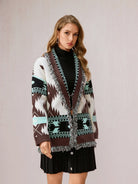 Boho Tassel Open Front Daily Knit Cardigan|NOOSGOP