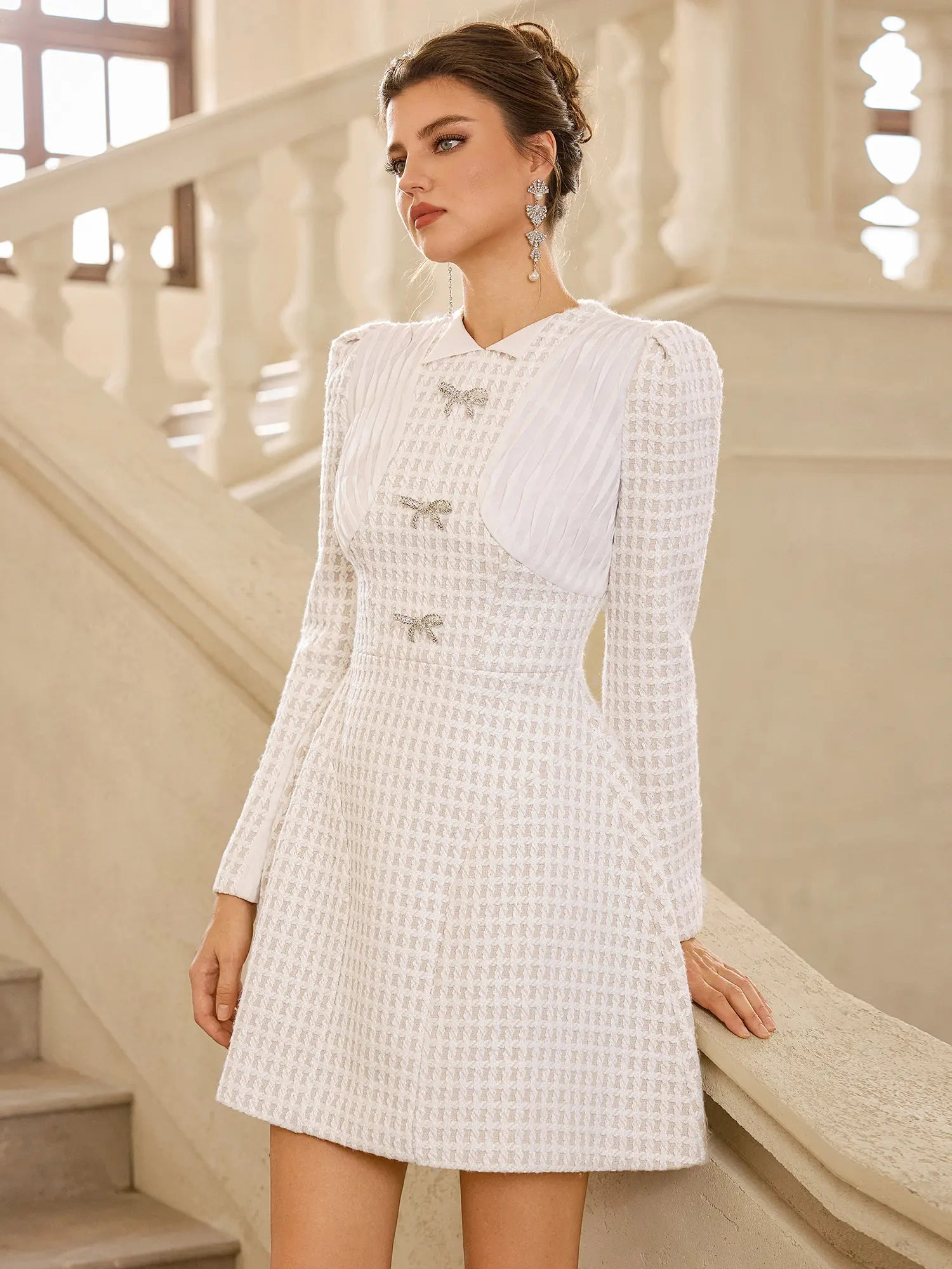 Butterfly Mesh Grid Mini Dress|NOOSGOP