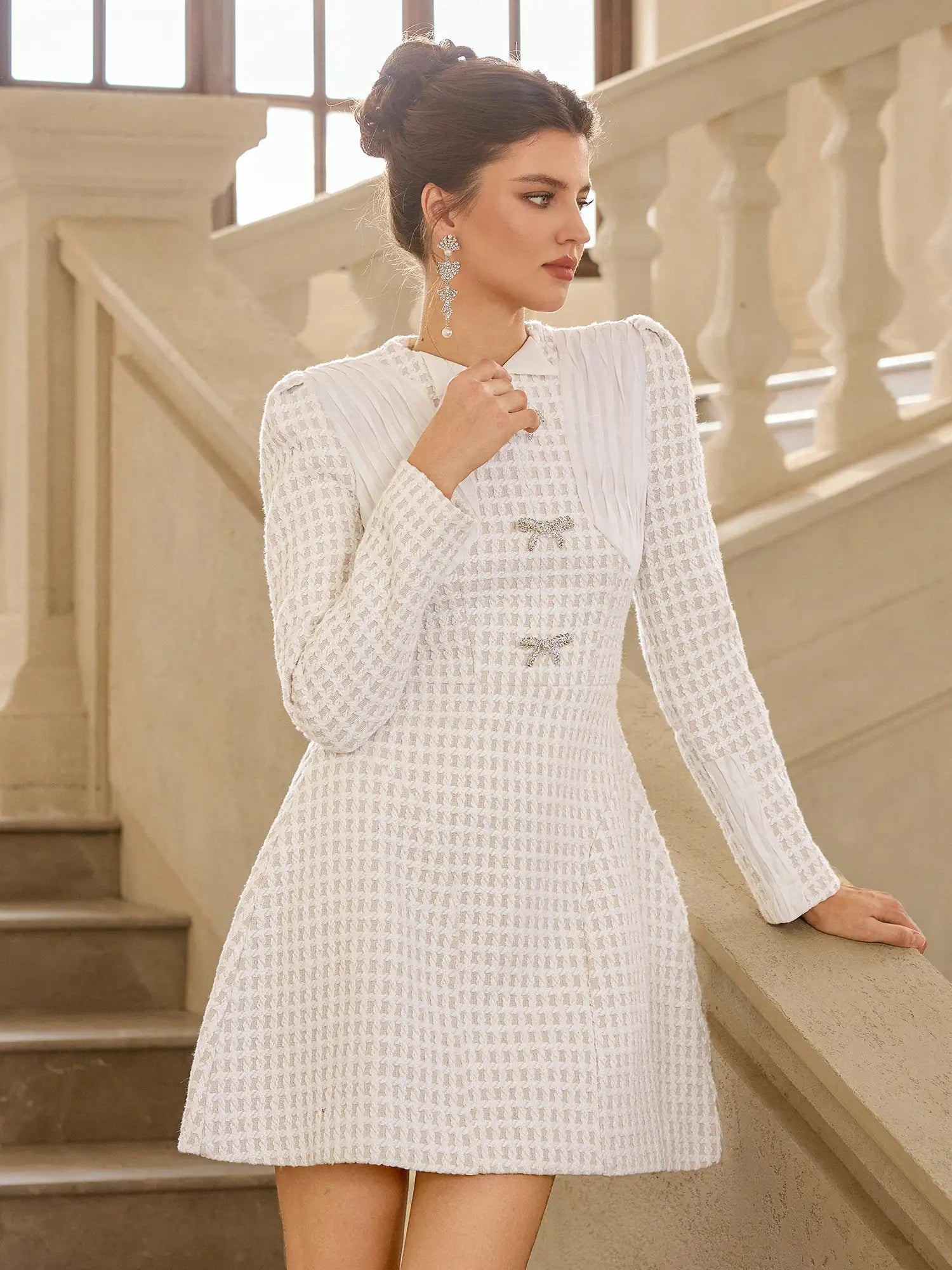 Butterfly Mesh Grid Mini Dress|NOOSGOP