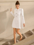 Butterfly Mesh Grid Mini Dress|NOOSGOP