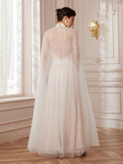 Cape-Sleeve Mandarin-Collar Maxi Dress|NOOSGOP
