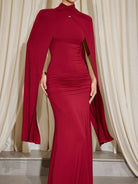 Cape Sleeve Pleated Maxi Dress|NOOSGOP