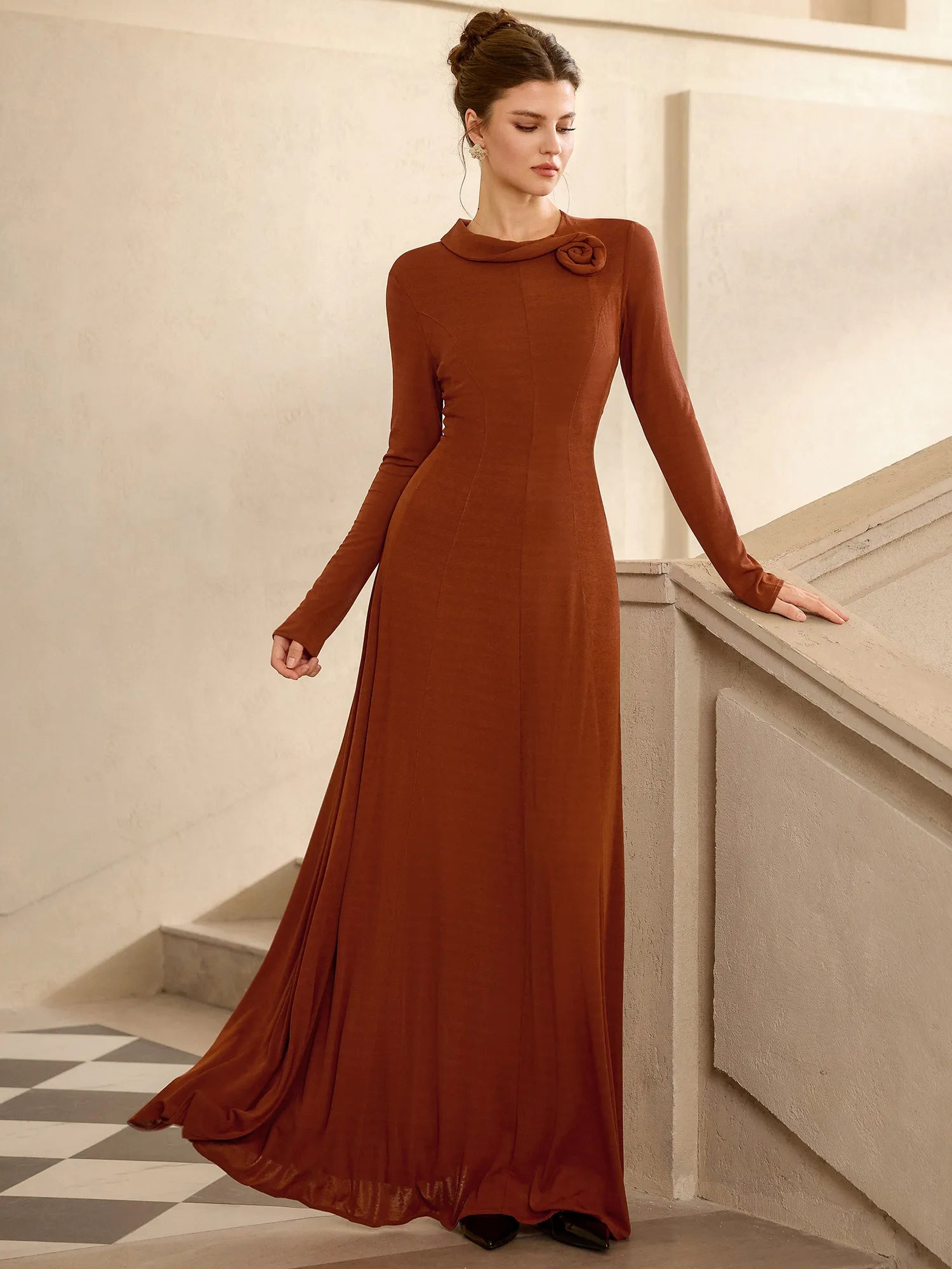 Chic Slim Fit Floral Design Maxi Dress|NOOSGOP