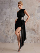 Commanding Off-Shoulder Cocktail Mini Dress|NOOSGOP