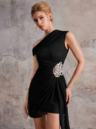 Commanding Off-Shoulder Cocktail Mini Dress|NOOSGOP