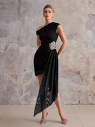 Commanding Off-Shoulder Cocktail Mini Dress|NOOSGOP