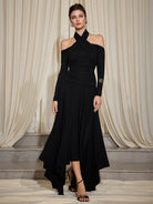 Cross Shoulder High Low Dress Maxi Dress|NOOSGOP