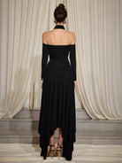 Cross Shoulder High Low Dress Maxi Dress|NOOSGOP