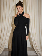 Cross Shoulder High Low Dress Maxi Dress|NOOSGOP