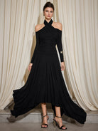 Cross Shoulder High Low Dress Maxi Dress|NOOSGOP