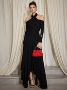 Cross Shoulder High Low Dress Maxi Dress|NOOSGOP