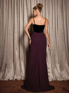 Dark Purple High Waist Elegant Maxi Dress|NOOSGOP