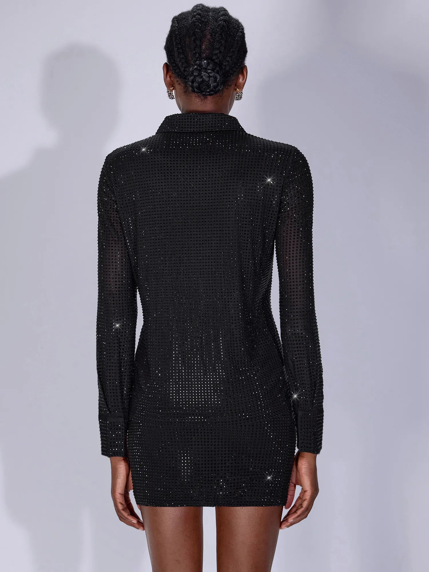 Black Rhinestone Two-Piece Set