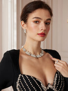 Elegant Rhinestone Necklace Earrings Set |NOOSGOP