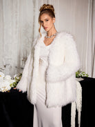 Elegant White Fuzzy Oversized Coat|NOOSGOP