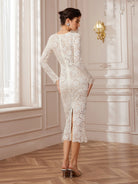 Embellished Lace Mermaid Midi Dress|NOOSGOP