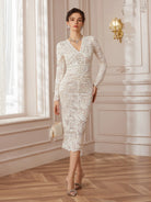 Embellished Lace Mermaid Midi Dress|NOOSGOP