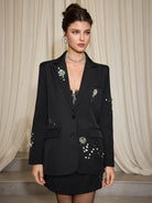 Embroidered 3D Floral Suit Jacket|NOOSGOP