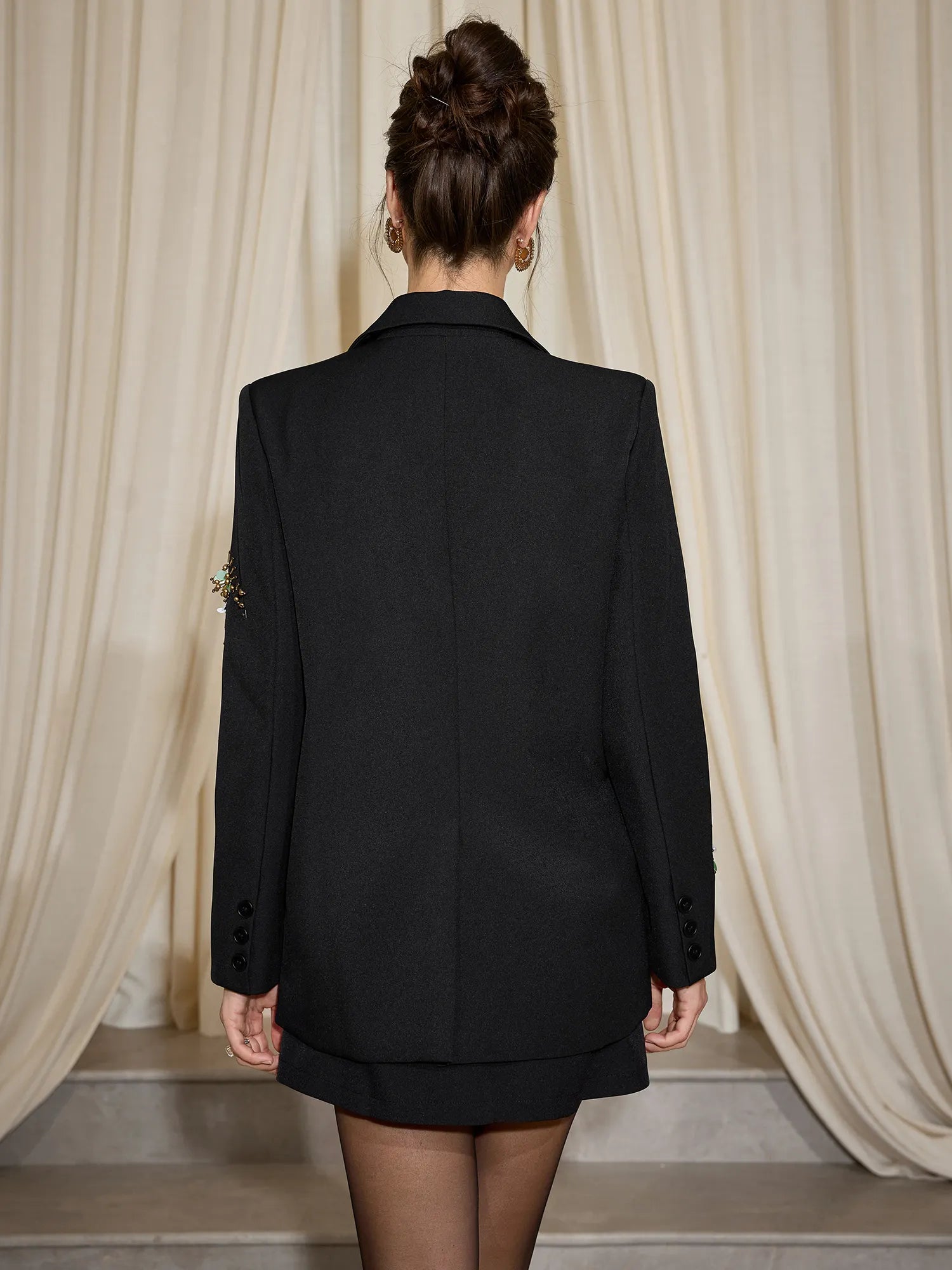 Embroidered 3D Floral Suit Jacket|NOOSGOP