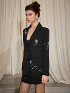 Embroidered 3D Floral Suit Jacket|NOOSGOP