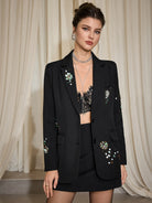 Embroidered 3D Floral Suit Jacket|NOOSGOP