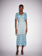 Floral Cutout Detail V-Neck Midi Dress|NOOSGOP