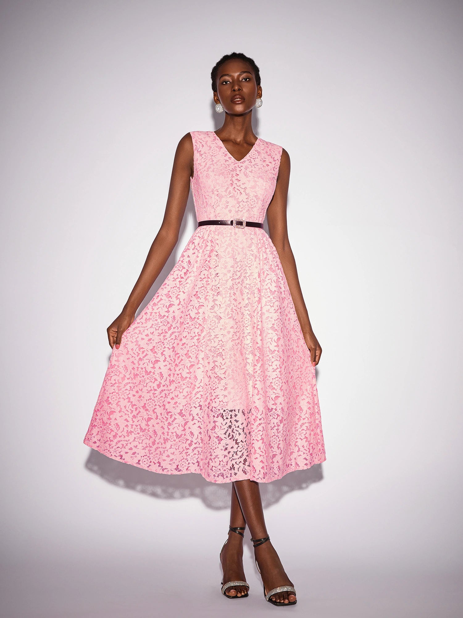 Floral Panel Cutout Sleeveless Midi Dress|NOOSGOP