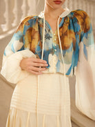 Floral Print Waist Cinched Two Piece Set|NOOSGOP