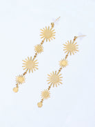 Gold Sun Flower Long Tassel Earrings|NOOSGOP