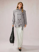 Gray Utility-Inspired Commuting Coat|NOOSGOP