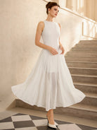 High Waist Sleeveless Maxi Dress|NOOSGOP