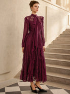 Lace Mesh Ruched Detail Midi Dress|NOOSGOP