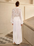 Leaf Print Mesh Tie Waist Maxi Dress|NOOSGOP