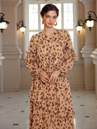 Leopard Print Ruffle Two-Piece Set|NOOSGOP