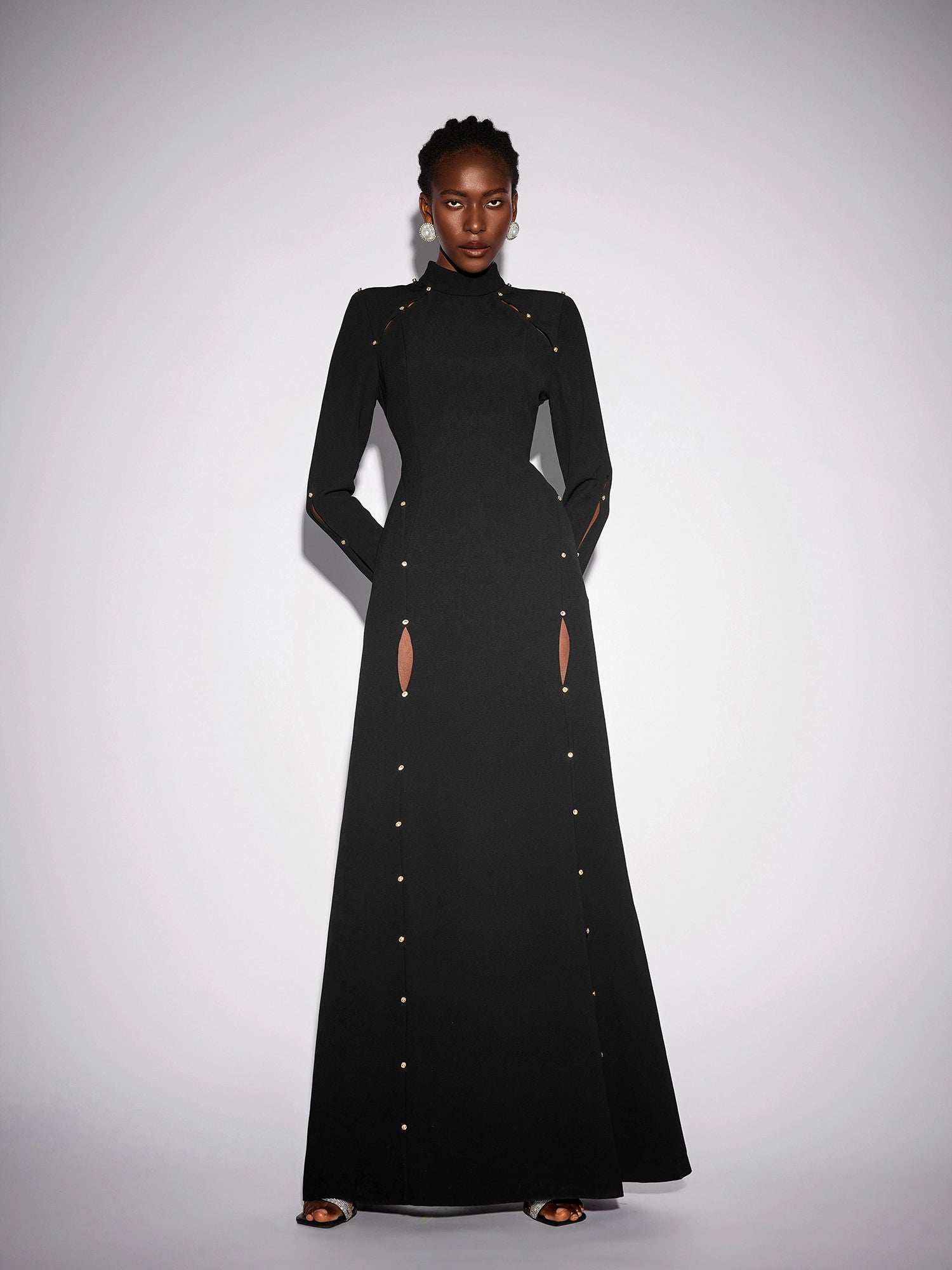 Long Beaded Black Maxi Dress|NOOSGOP