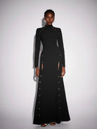Long Beaded Black Maxi Dress|NOOSGOP