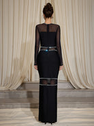 Mesh Patchwork Diamond Maxi Dress|NOOSGOP