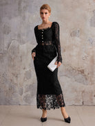 Mystery Noir Lace Shirt & Empire Waist Skirt|NOOSGOP