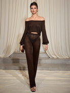Off Shoulder Casual Sweater Two-Piece Set|NOOSGOP