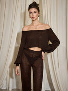 Off Shoulder Casual Sweater Two-Piece Set|NOOSGOP