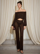 Off Shoulder Casual Sweater Two-Piece Set|NOOSGOP