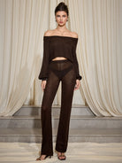 Off Shoulder Casual Sweater Two-Piece Set|NOOSGOP