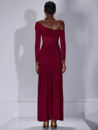 One Shoulder Asymmetric Mesh Maxi Dress|NOOSGOP