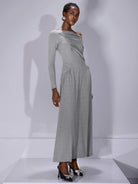 One Shoulder Asymmetric Ruched Maxi Dress|NOOSGOP
