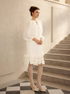 Petal Trim Neckline and Hem Mini Dress|NOOSGOP