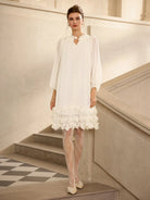 Petal Trim Neckline and Hem Mini Dress|NOOSGOP